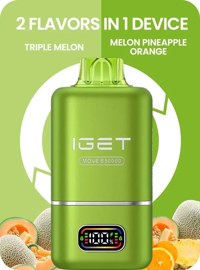 IGET MOVE 50K Puffs 2 in 1 Flavours Rechargeable Disposable Vape
