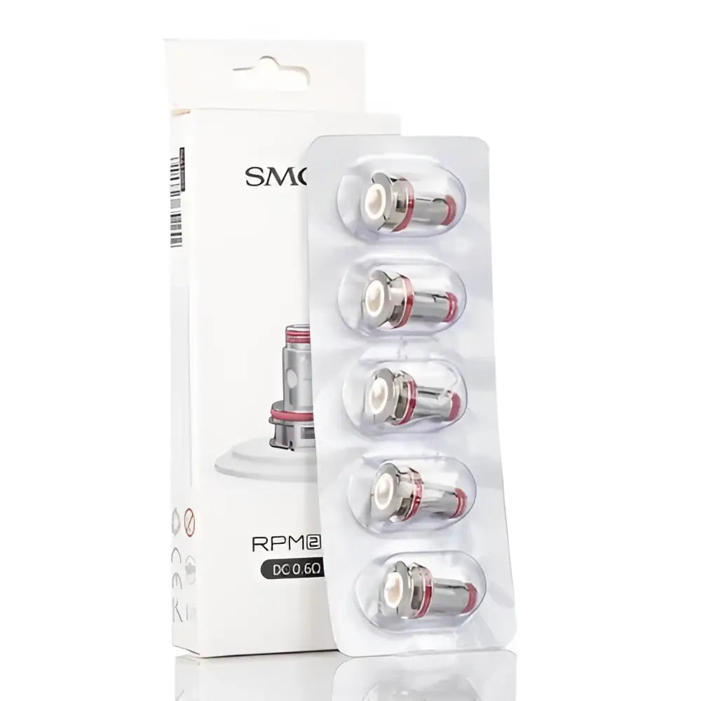 Smok rpm 2 replacement coils 0.6ohm dc mtl in silver and red clear blister pack with white box packaging