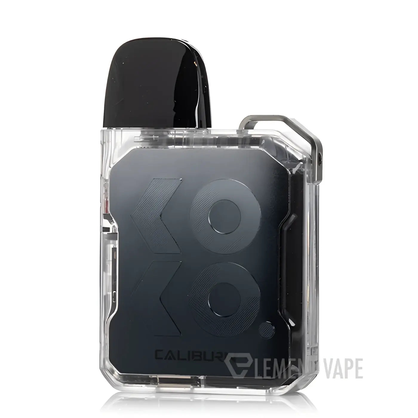 Black and transparent uwell caliburn gk2 vape india pod system with ko logo and draw activated firing mechanism