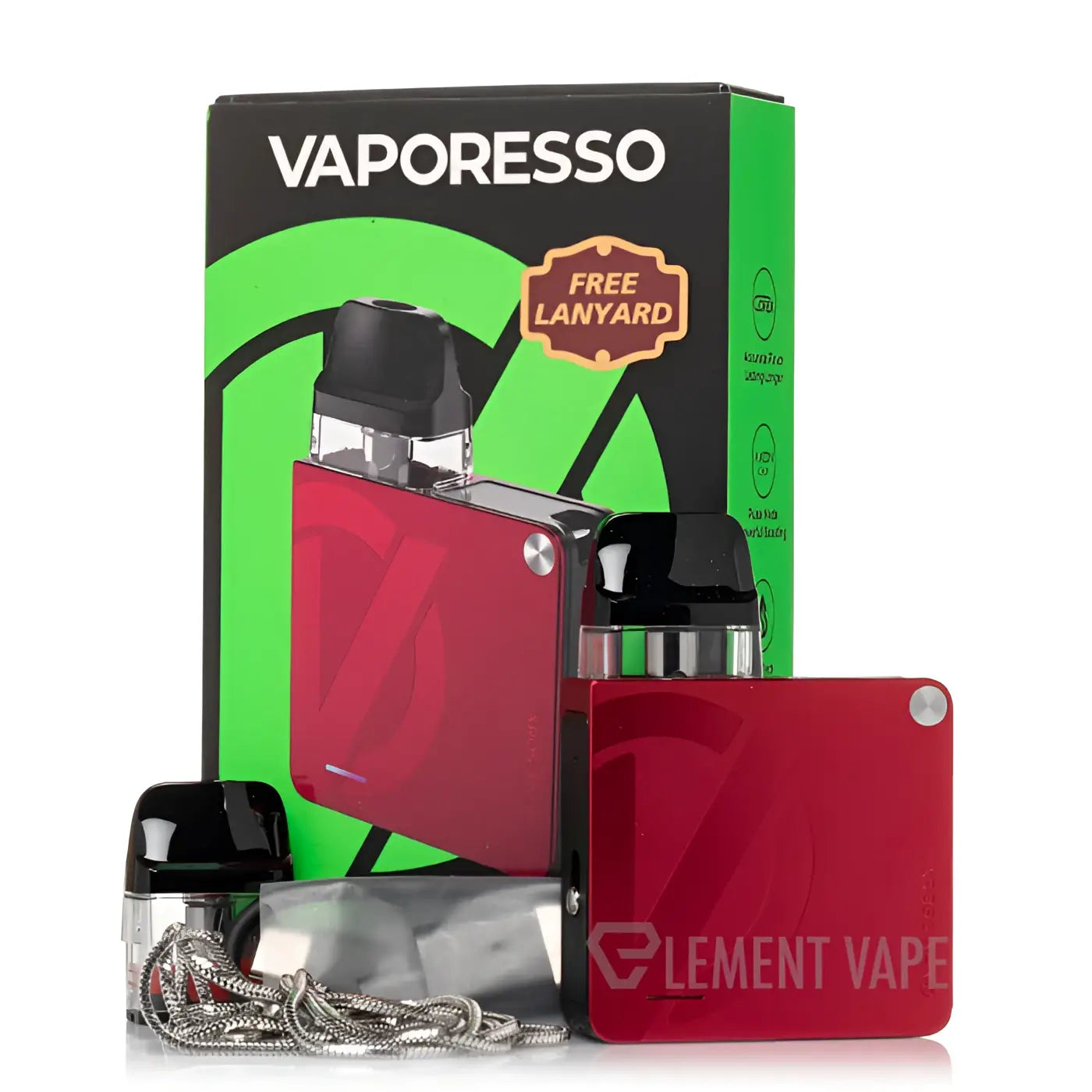 Red rectangular vaporesso xros 3 nano kit vape with black mouthpiece and silver accents for e-liquid puffs in vape india